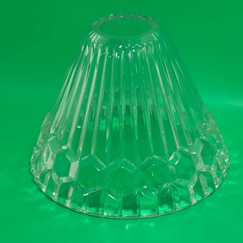Vintage Clear Cut Crystal Lamp Shade Honeycomb Base Fairy Replacement 7 Inch